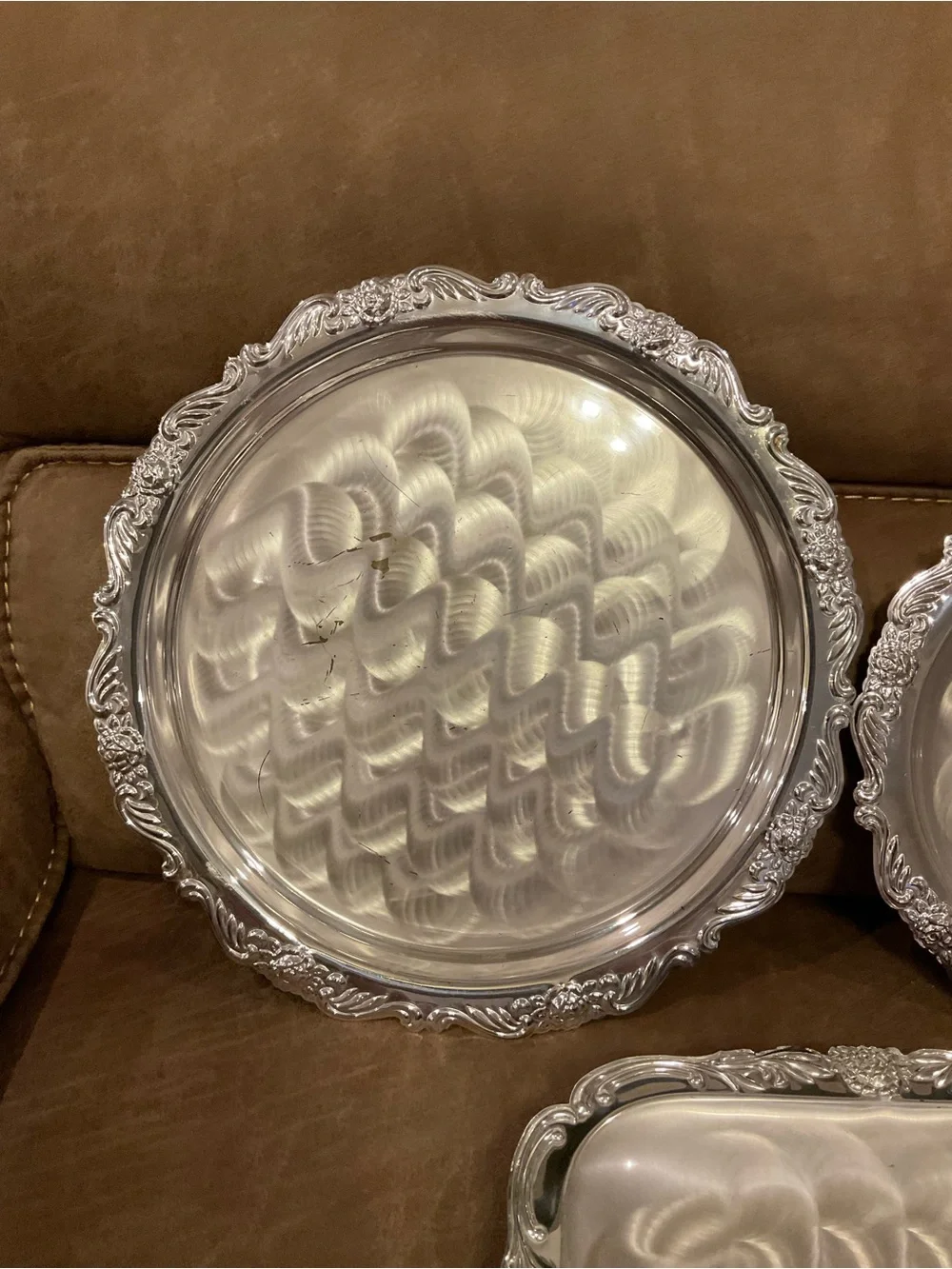 Pearl Silver Tray Trio